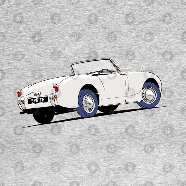 Austin Healey 'Frog Eye' Sprite in White by Webazoot